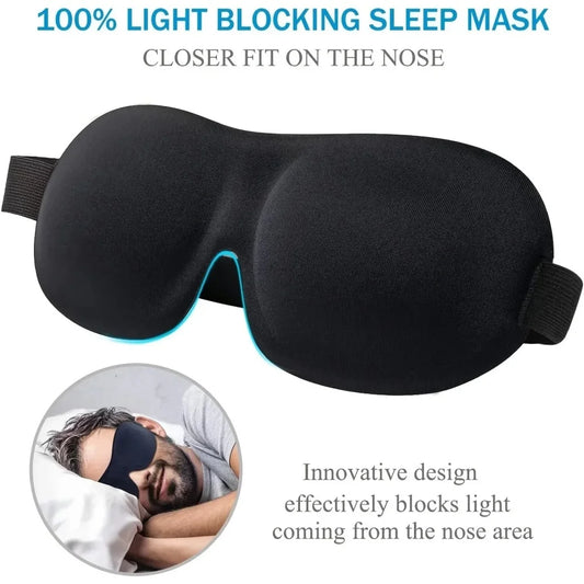 3D Schlafmaske Memory Foam Hohlraum über Augen kein Druck Augäpfel Wimpern 100% Lichtblockierung totale Dunkelheit erholsamer Schlaf