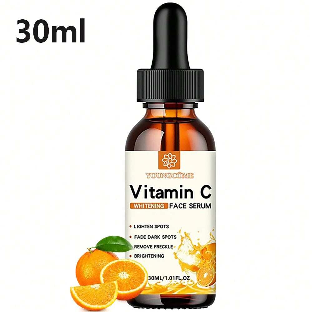 Vitamin C Serum Textur und Inhaltsstoffe, leichte Öl-Formel mit pflanzlichen Extrakten für alle Hauttypen geeignet