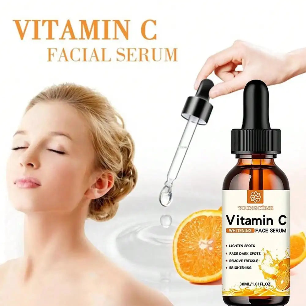 Vitamin C Serum Flasche mit Pipette, hochdosierte Formel mit Hyaluronsäure für intensive Feuchtigkeit und Straffung