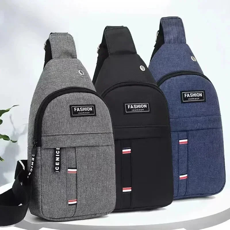 Wasserdichte Bauchtasche groß 31cm Nylon-Canvas für Männer mit verstellbarem Gurt ideal für Outdoor Wandern und Reisen