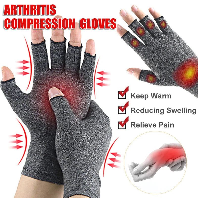 Kompressionshandschuhe fingerlos Arthritis Gelenkschmerzen therapeutische Kompression lindert Schmerzen Schwellungen Durchblutung Paar