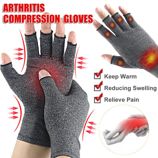 Kompressionshandschuhe fingerlos Arthritis Gelenkschmerzen therapeutische Kompression lindert Schmerzen Schwellungen Durchblutung Paar