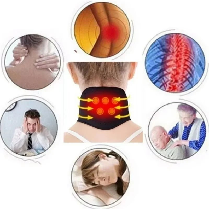 Selbsterwärmende Nackenstütze - Magnetische Zervikal Massage für Entspannung und Wärme