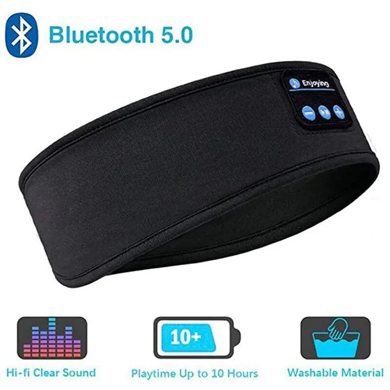 Bluetooth 5.0 Schlaf-Kopfhörer mit Augenmaske - 10 Stunden Akkulaufzeit, HD-Stereo-Sound für Musik, Podcasts und Hörbücher genießen