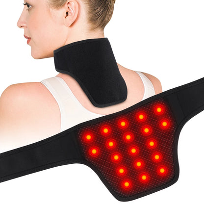 Detailansicht der 19 eingearbeiteten Therapie-Magnete in hautfreundlichem Kompositmaterial für konstante Wärmeabgabe am Nacken