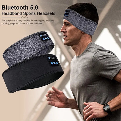 Kabellose Bluetooth Schlafmaske beim Joggen und Fitness - Rutschfest, schweißabsorbierend, atmungsaktiv für aktive Sportler 2025