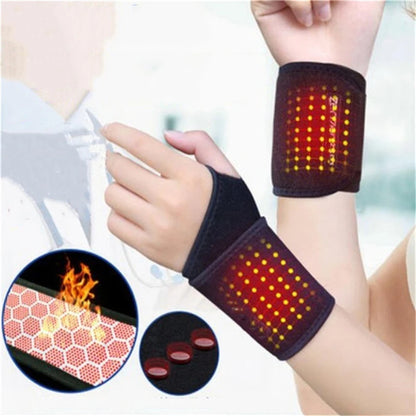 Selbstwärmende Handgelenkbandage mit Magnettherapie in Schwarz, elastisches Material für optimalen Halt und Schmerzlinderug