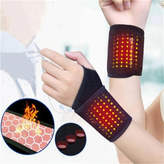 Selbstwärmende Handgelenkbandage mit Magnettherapie in Schwarz, elastisches Material für optimalen Halt und Schmerzlinderug
