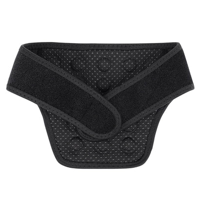 Komplettansicht magnetische Nackenbandage schwarz mit Wärmefunktion ideal bei chronischen Nackenschmerzen und Verspannungen