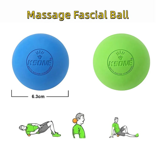 Lacrosse Faszien-Massageball Gummi, Physiotherapie Yoga, Triggerpunkt-Therapie, 6,3 cm fest, Schmerzlinderung blau