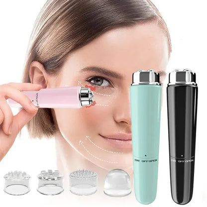 4-in-1 Augenmassagegerät Mikrovibration 8000 Vibrationen Minute Wärme 42 Grad Ionenimport LED-Lichttherapie USB aufladbar Augenringe