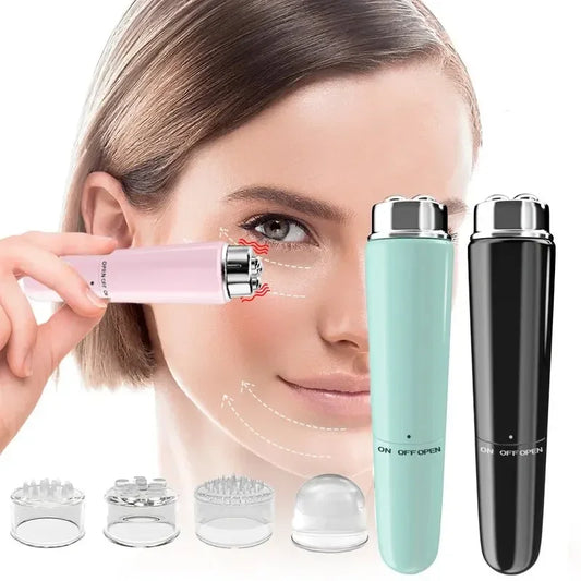 4-in-1 Augenmassagegerät Mikrovibration 8000 Vibrationen Minute Wärme 42 Grad Ionenimport LED-Lichttherapie USB aufladbar Augenringe