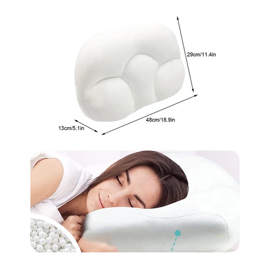 3D Memory-Foam Nackenkissen orthopädisch, Micro-Airball-Technologie, Ei-Form ergonomisch, Tiefschlaf weich weiß