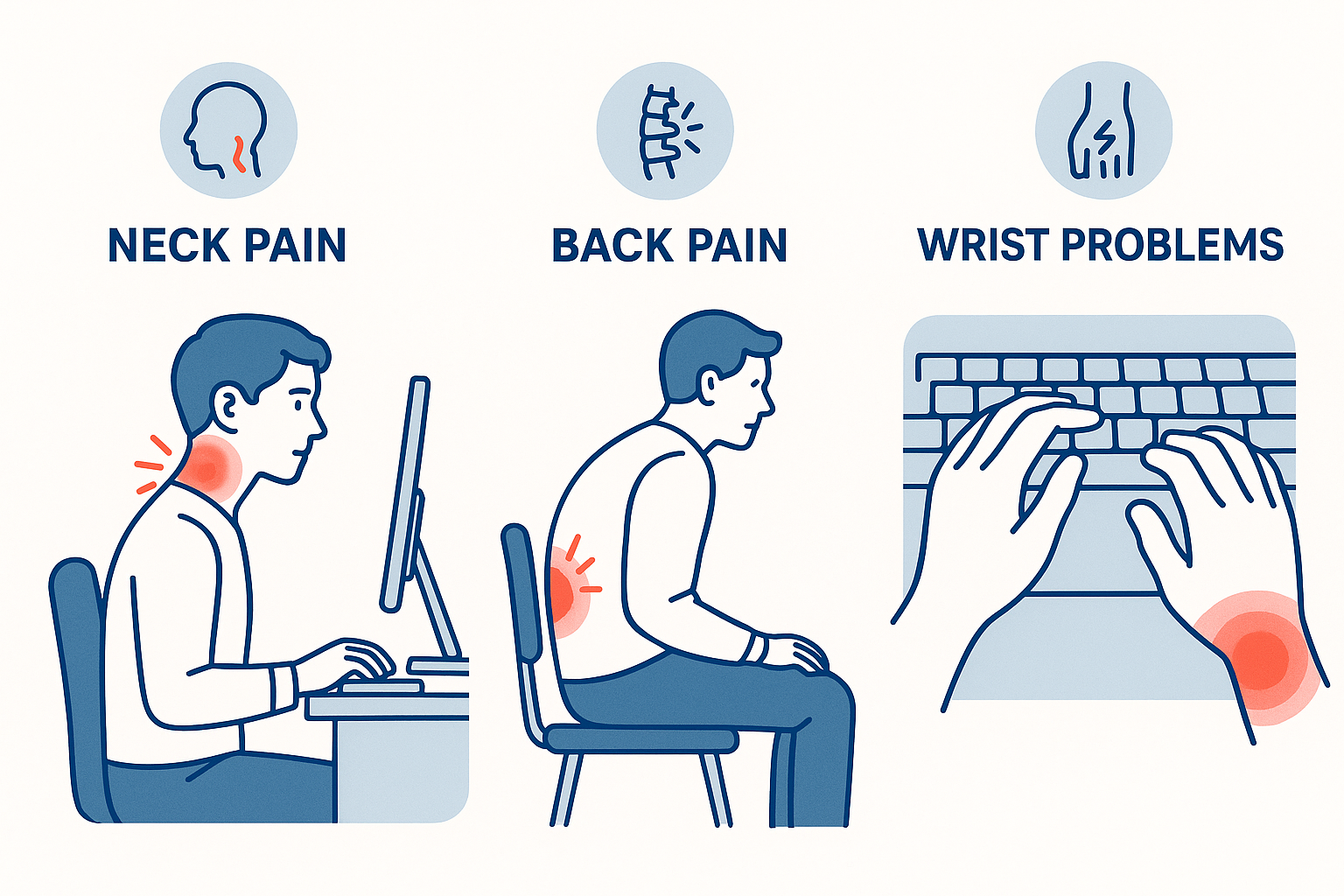 Ergonomische Problembereiche Infografik